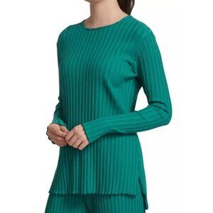 Simon Miller Oz Ribbed Knit Long Sleeve Top‎ in Teal Size XS NWT